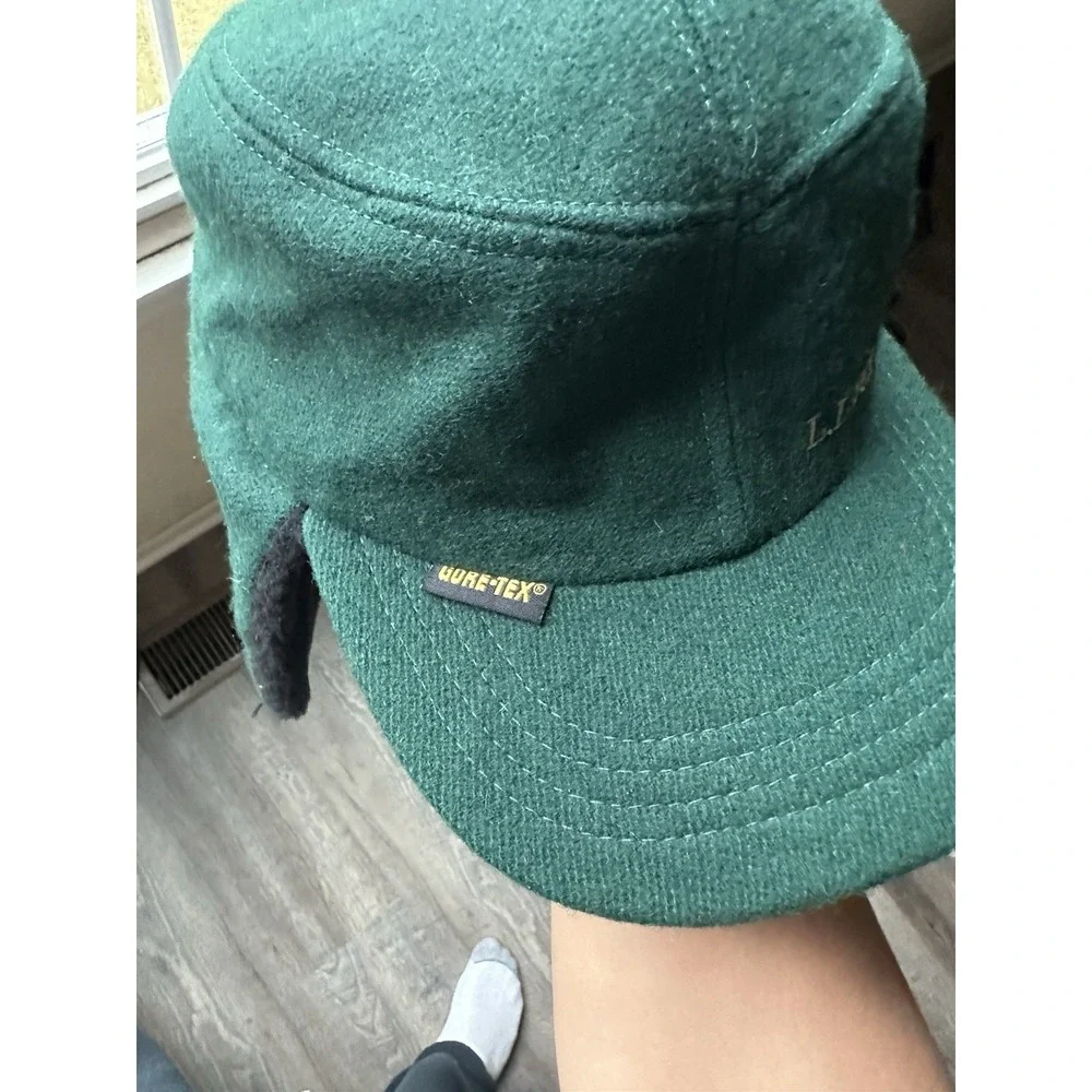 Vintage LL Bean Gore-Tex Adult Size XL Double Ear Flaps Hat Cap USA Green - Picture 3 of 10